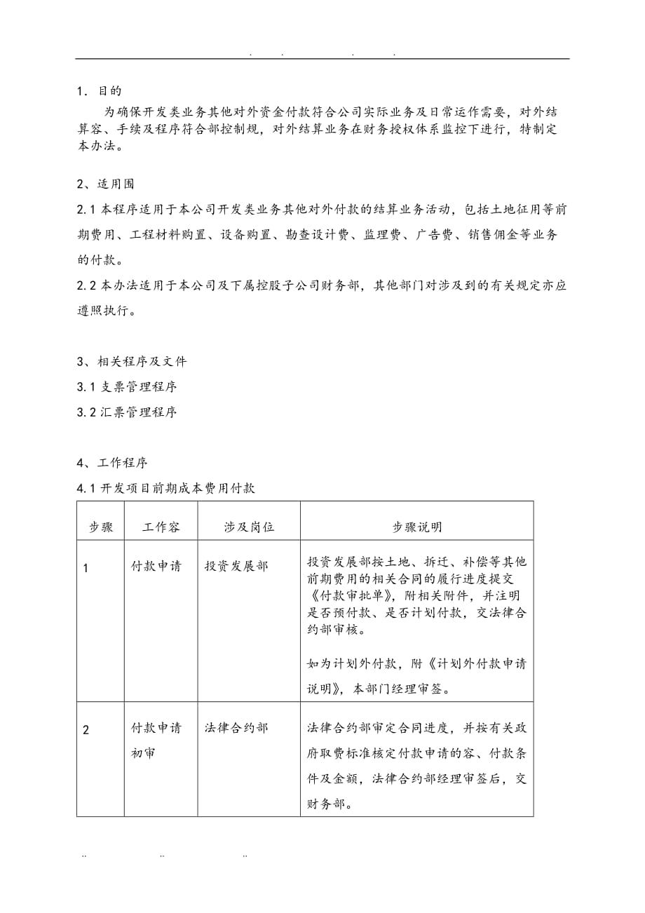 某置业公司开发业务其他付款管理程序文件_第2页