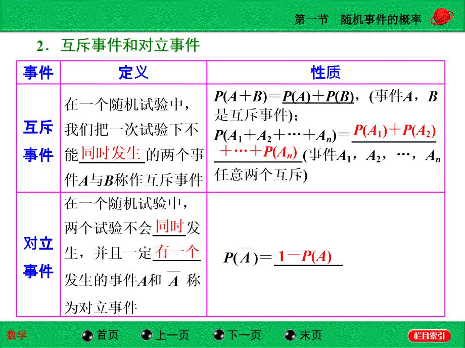 （北师大版）高考数学（文）总复习课件：概率 第一节随机事件的概率（35张PPT）_第4页