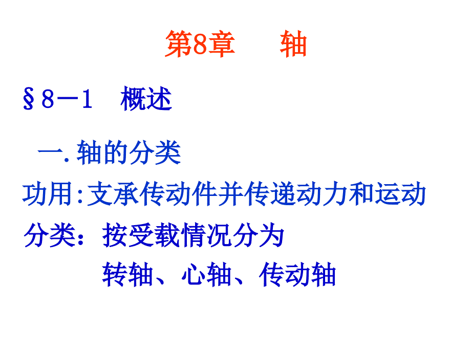 吉林大学机械设计课件--第8章-1、2、3节 轴_第1页