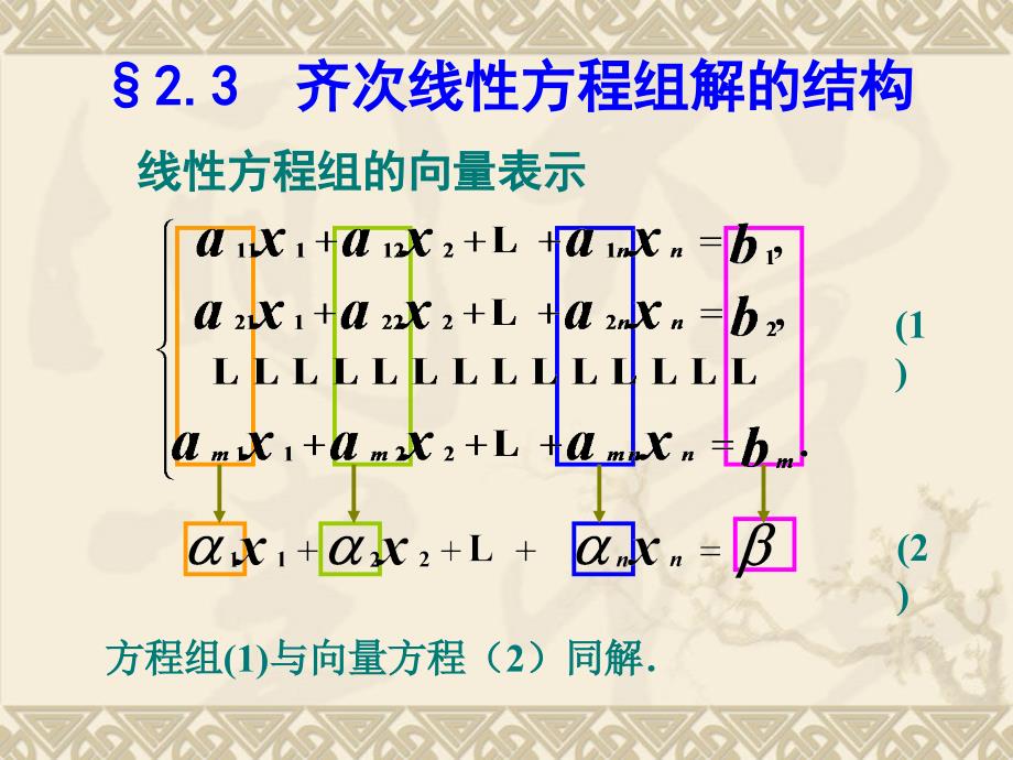 线性方程组 23节 齐次线性方程组解的结构课件_第1页