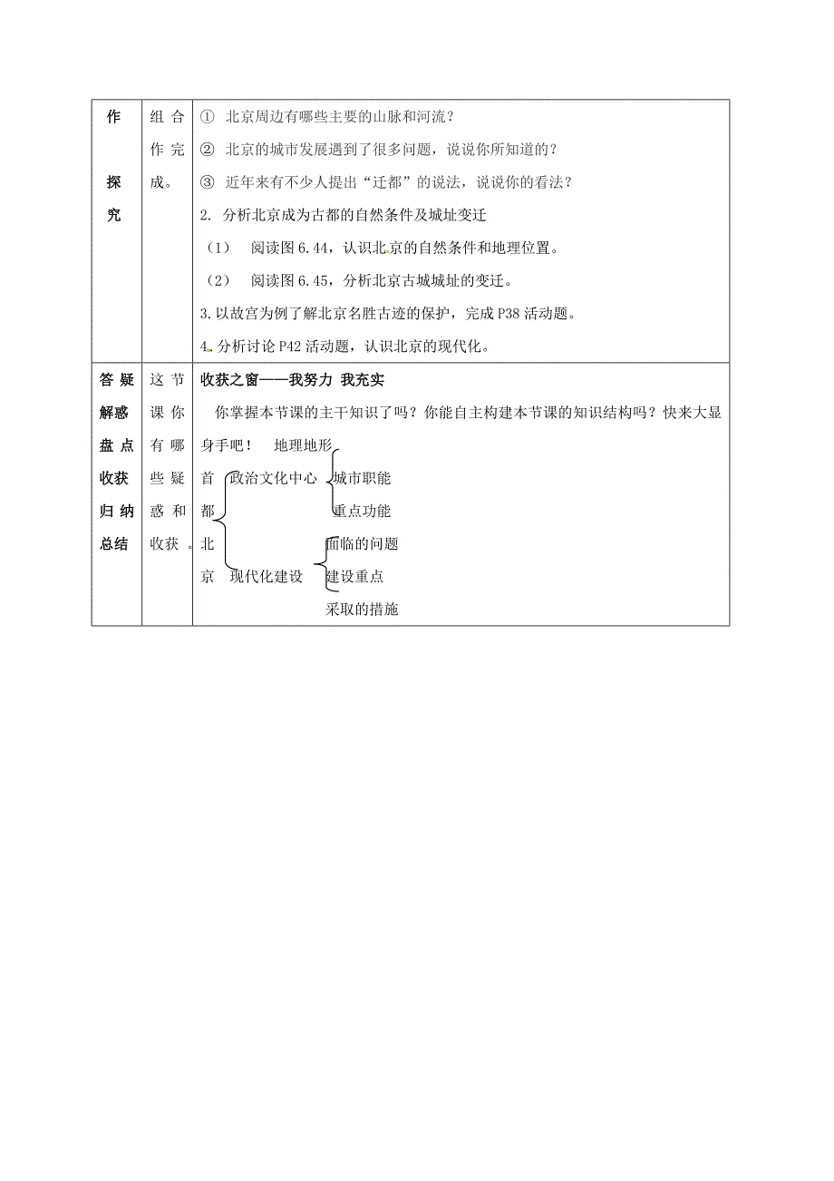 宁夏中卫市八年级地理下册6.4祖国的首都_北京学案（无答案）（新版）新人教版.doc_第2页