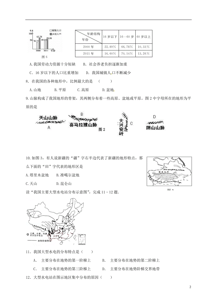 山东省临沭县青云镇中心中学2016_2017学年八年级地理10月检测试题（无答案）新人教版.doc_第2页