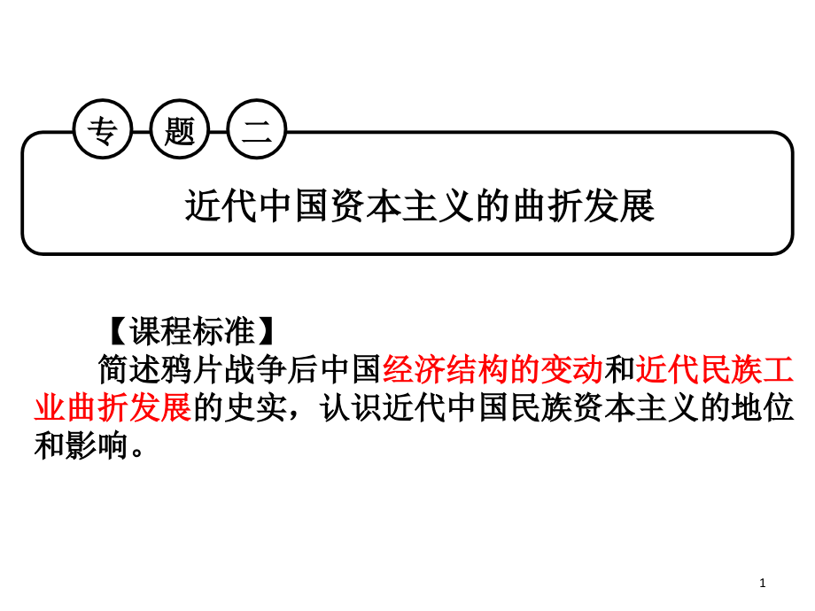 近代中国资本主义的曲折发展复习（课堂PPT）_第1页