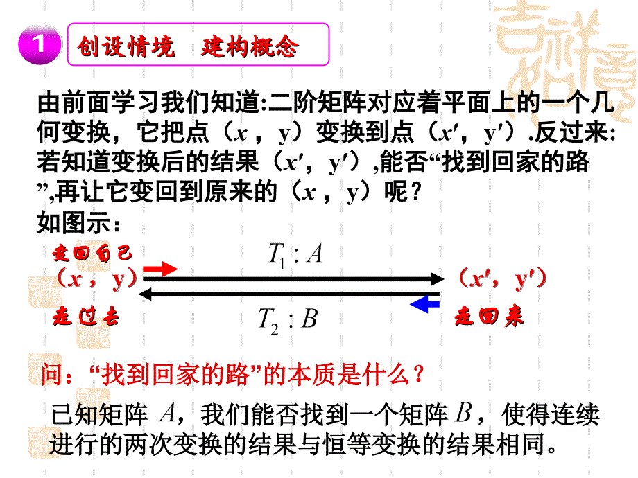 苏教版选修2高二数学1逆矩阵的概念课件_第2页