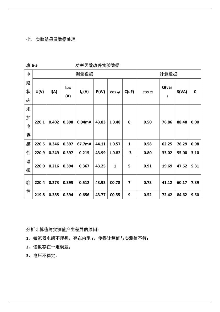 改善功率因数的实验(华电版)_第5页