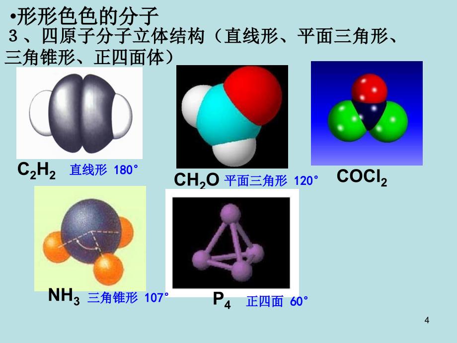 分子的立体结构 价层电子对互斥模型（课堂PPT）_第4页