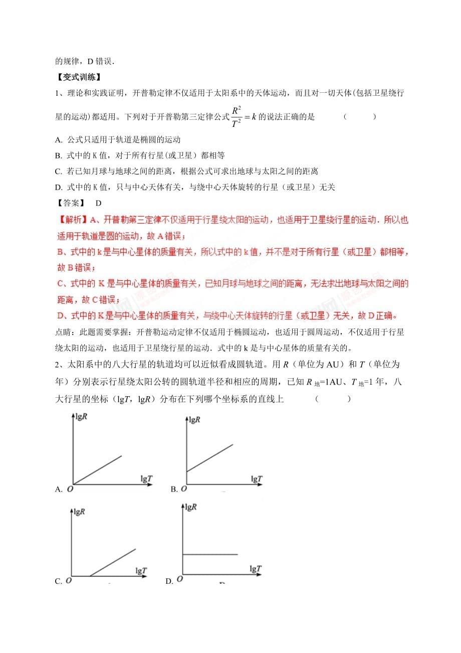 2020年初高中物理衔接教材专题讲座第13讲行星的运动_第5页