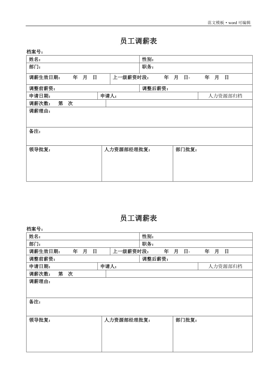 员工调薪表_模版[参考]_第1页