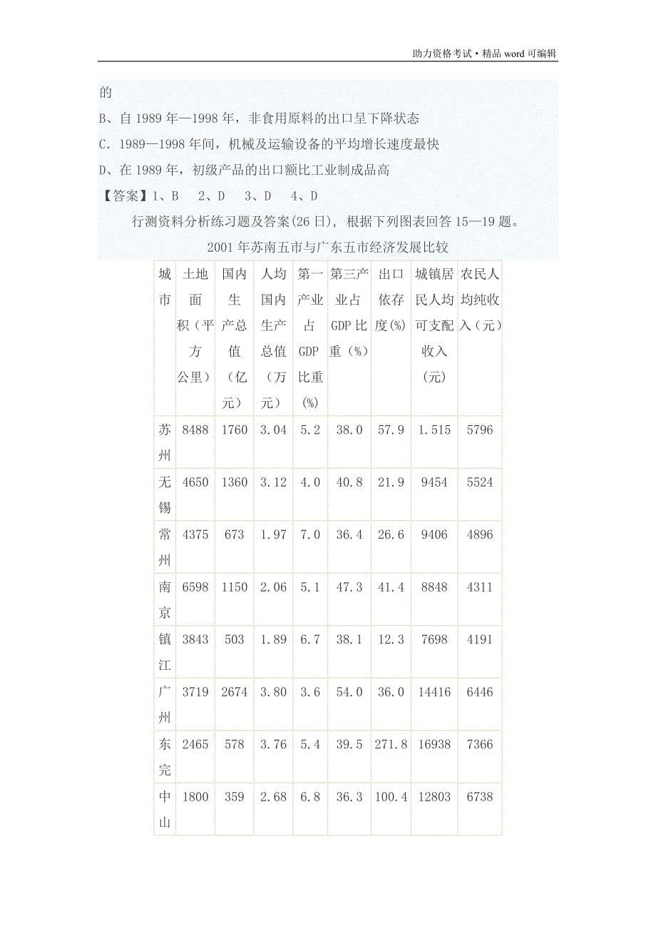 行测资料分析练习题及答案专题[推荐]_第5页