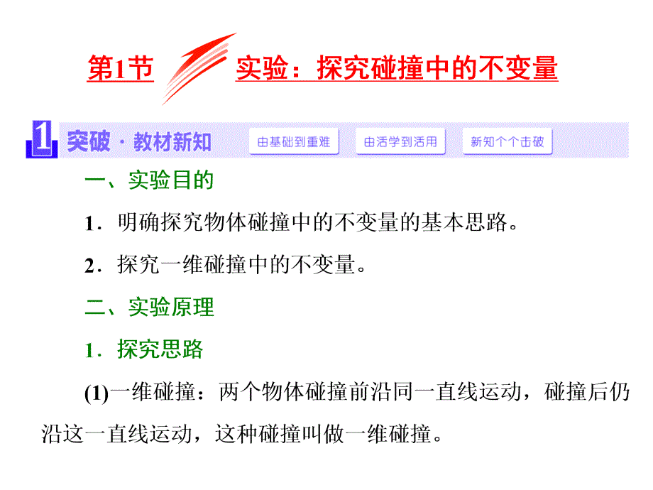 2018高中物理人教版选修3-5浙江专版课件：第十六章 第1节 实验：探究碰撞中的不变量_第3页