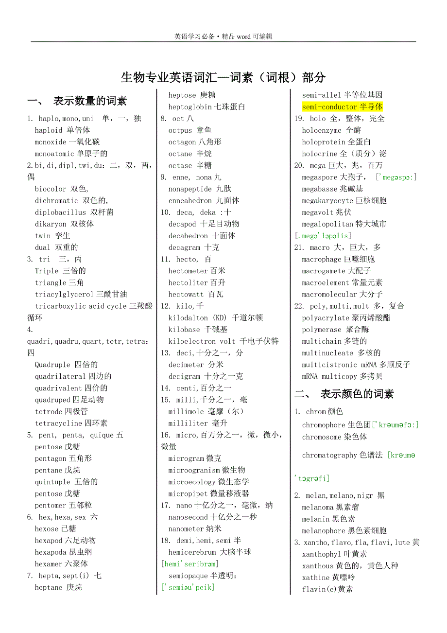 生物专业英语词汇必备[推荐]_第2页