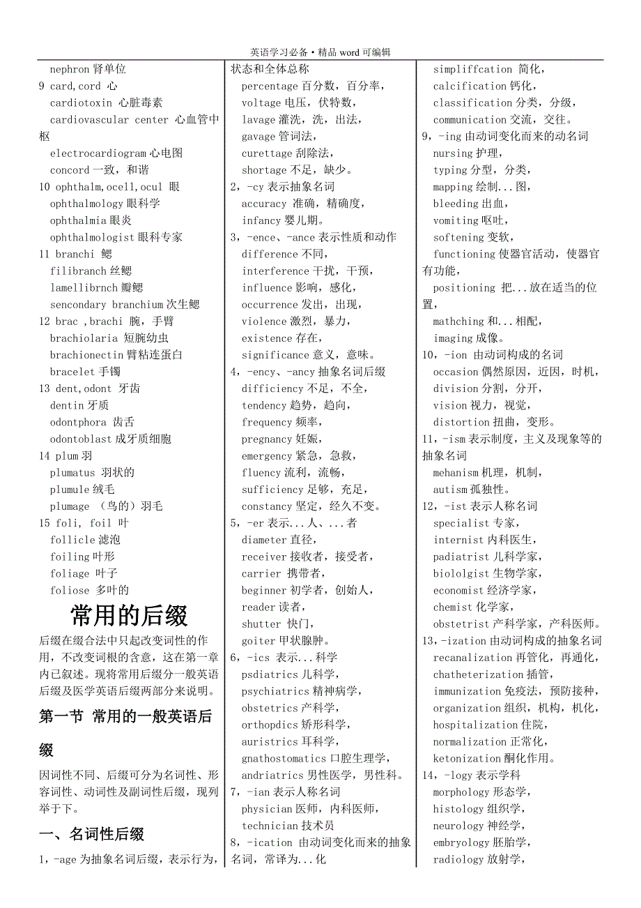 生物专业英语词汇必备[推荐]_第4页