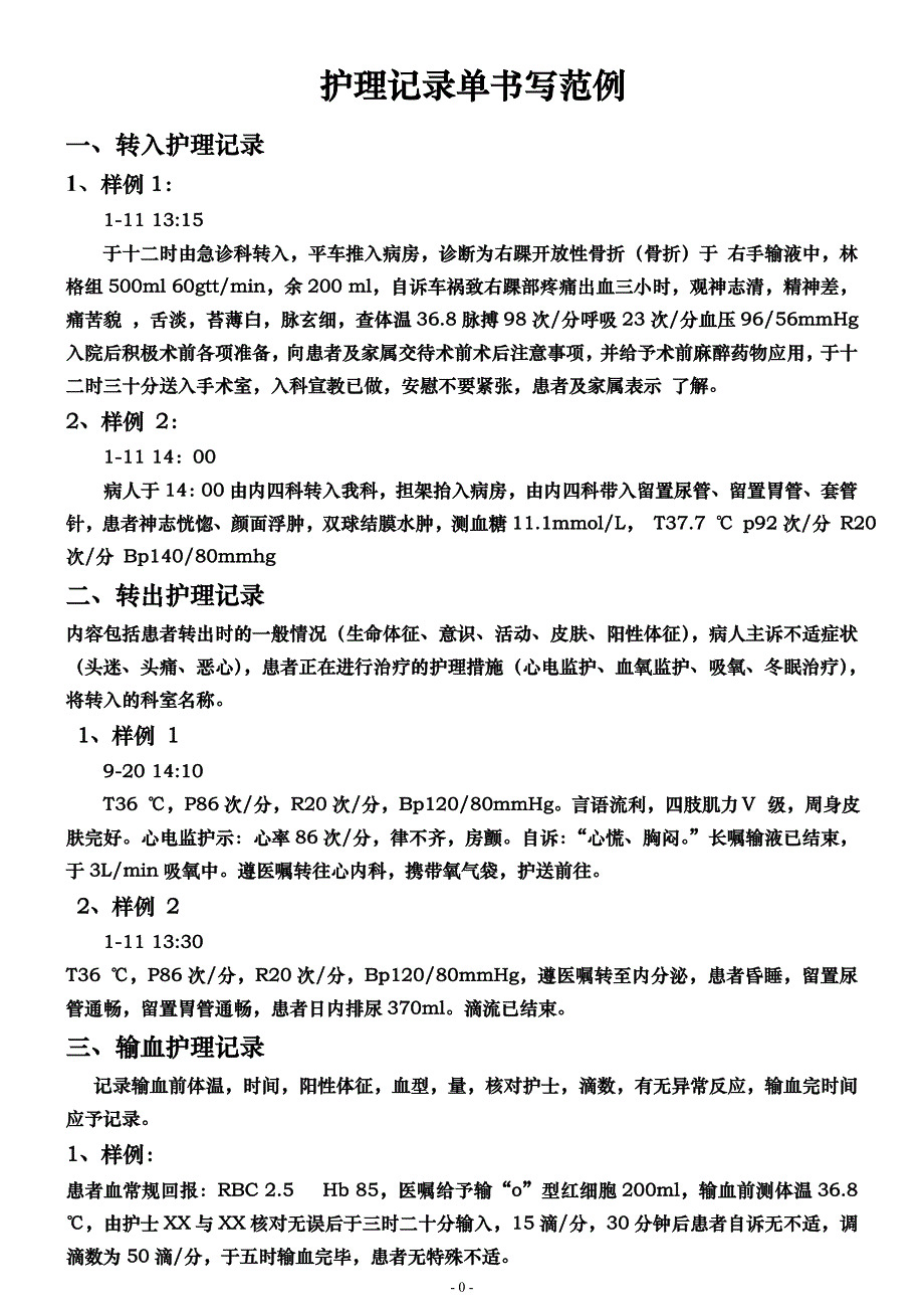 护理记录单书写范例._第1页