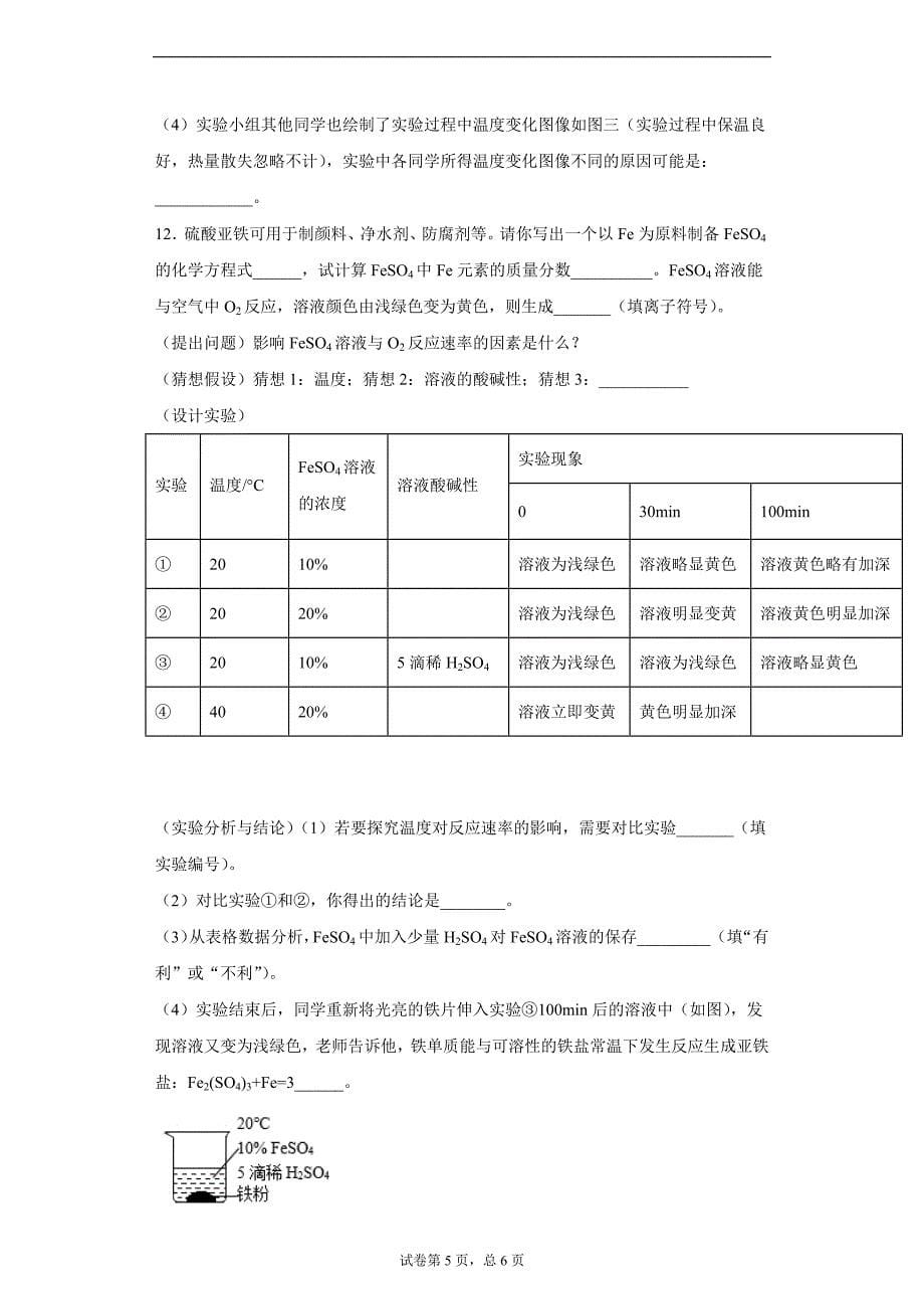 2021年安徽省安庆市实验学校中考模拟化学试题二_第5页