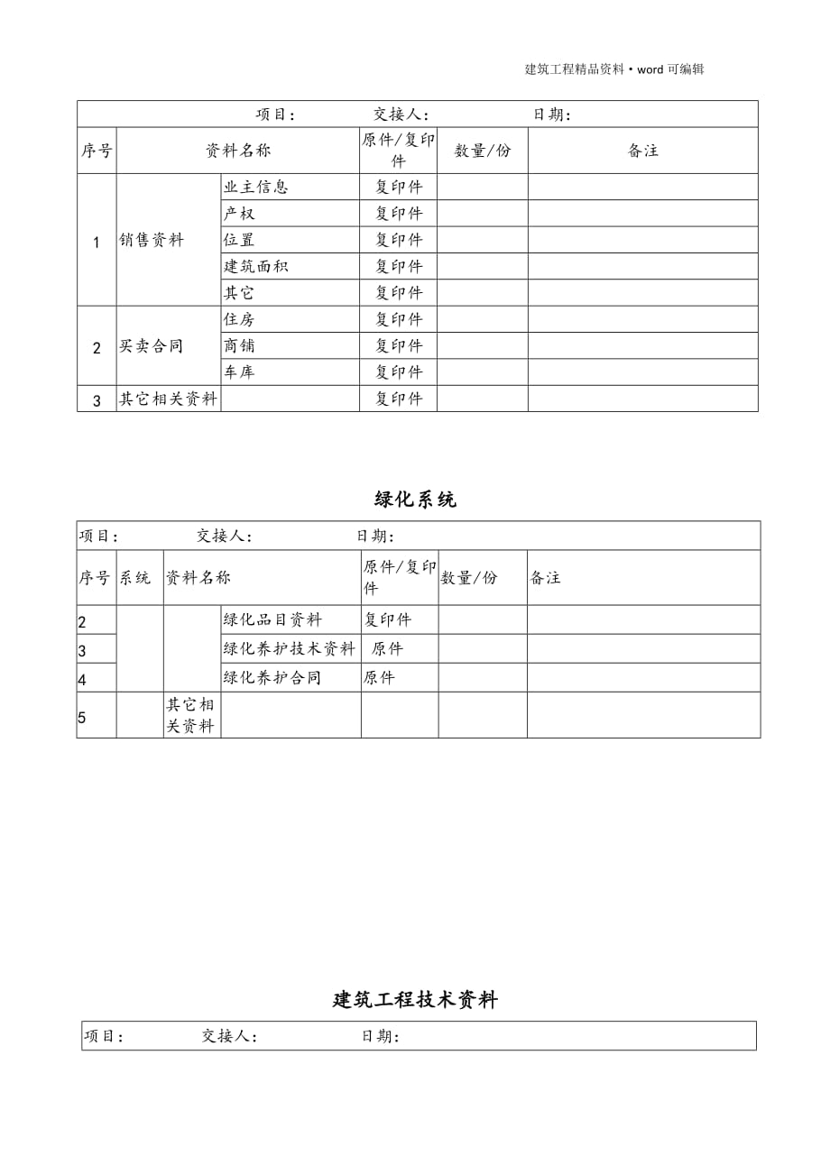 资料移交清单[实用]_第2页