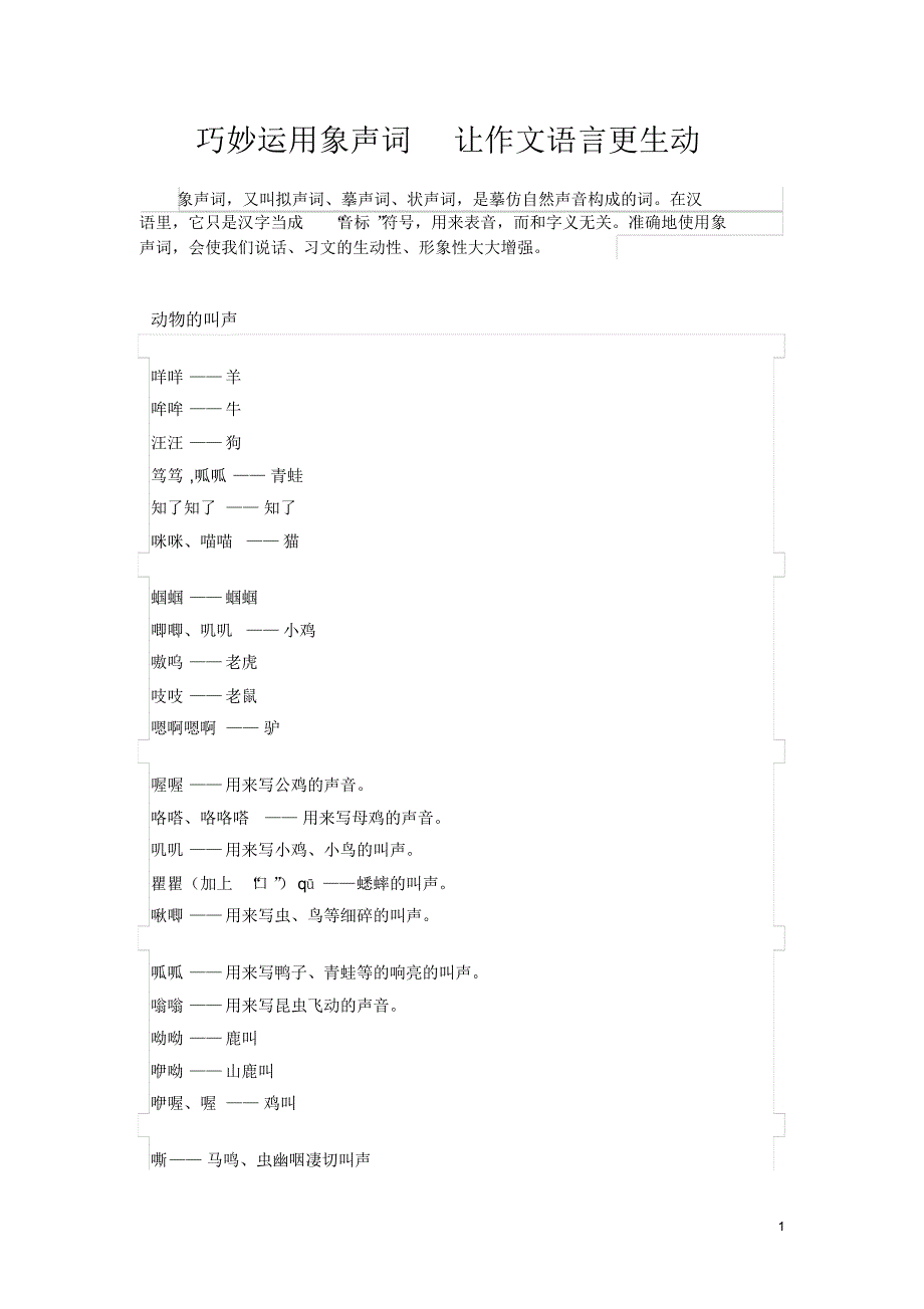 巧妙运用象声词让作文语言更生动_第1页