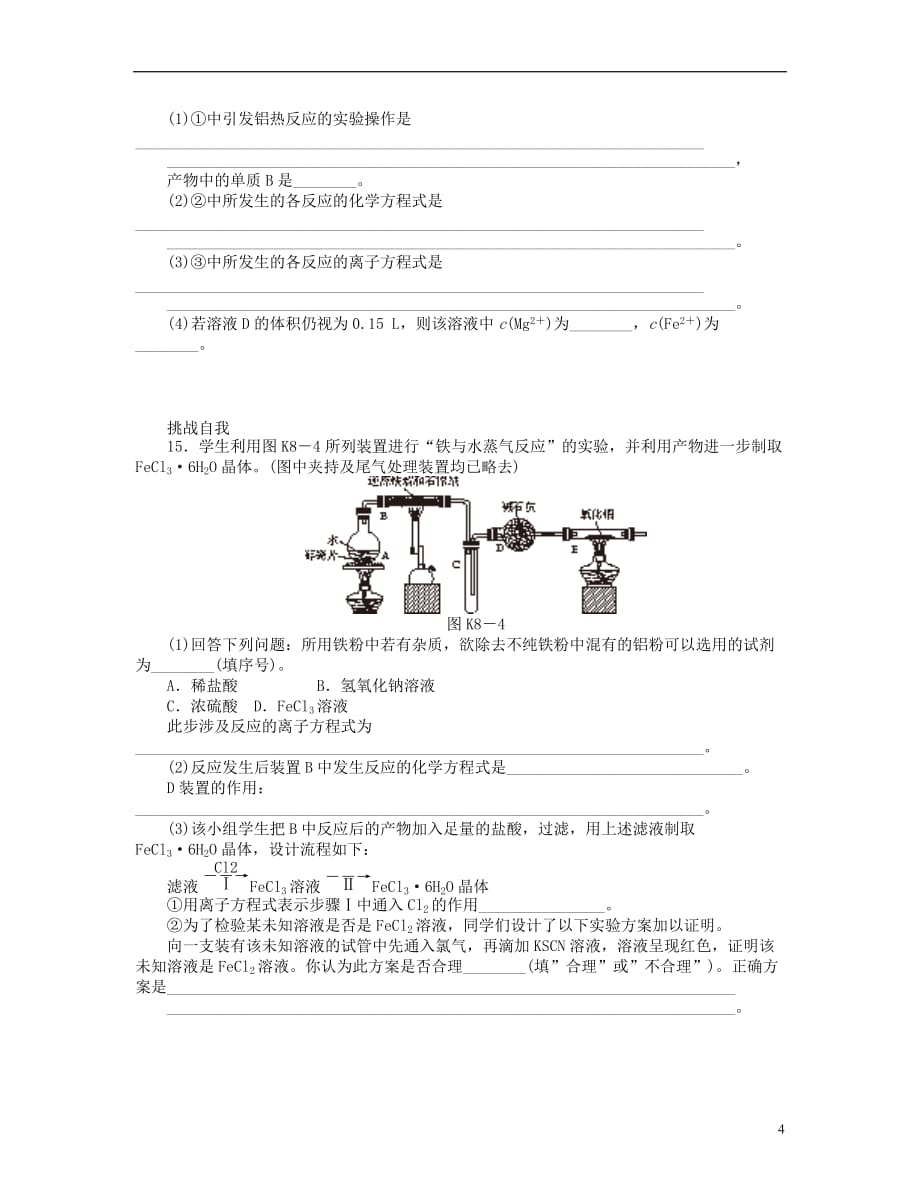 （广东版）高三化学一轮复习 专讲专练 第8讲 铁及其化合物（含详解）_第4页