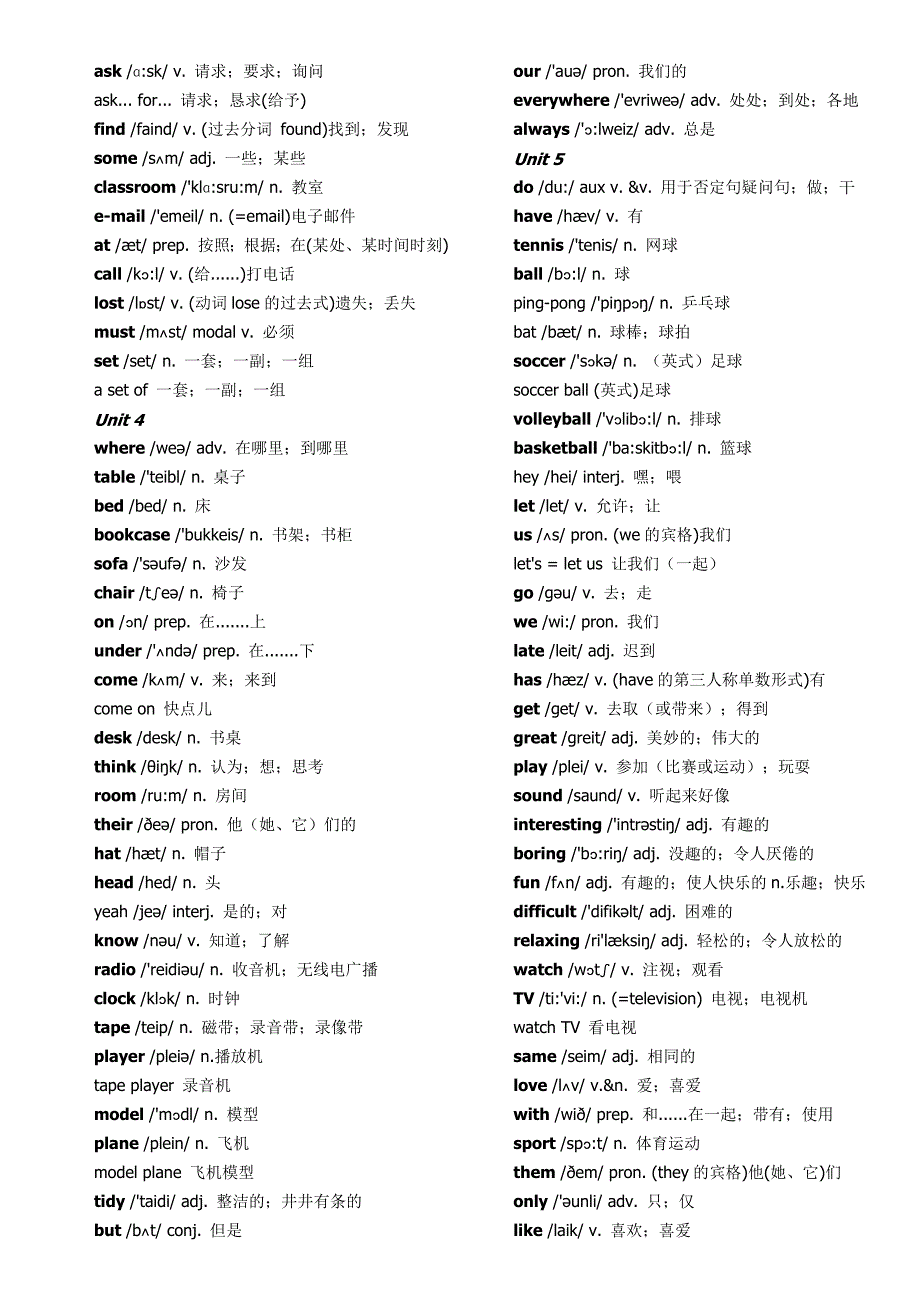 人教版2018最新七年级上册英语单词表-_第3页