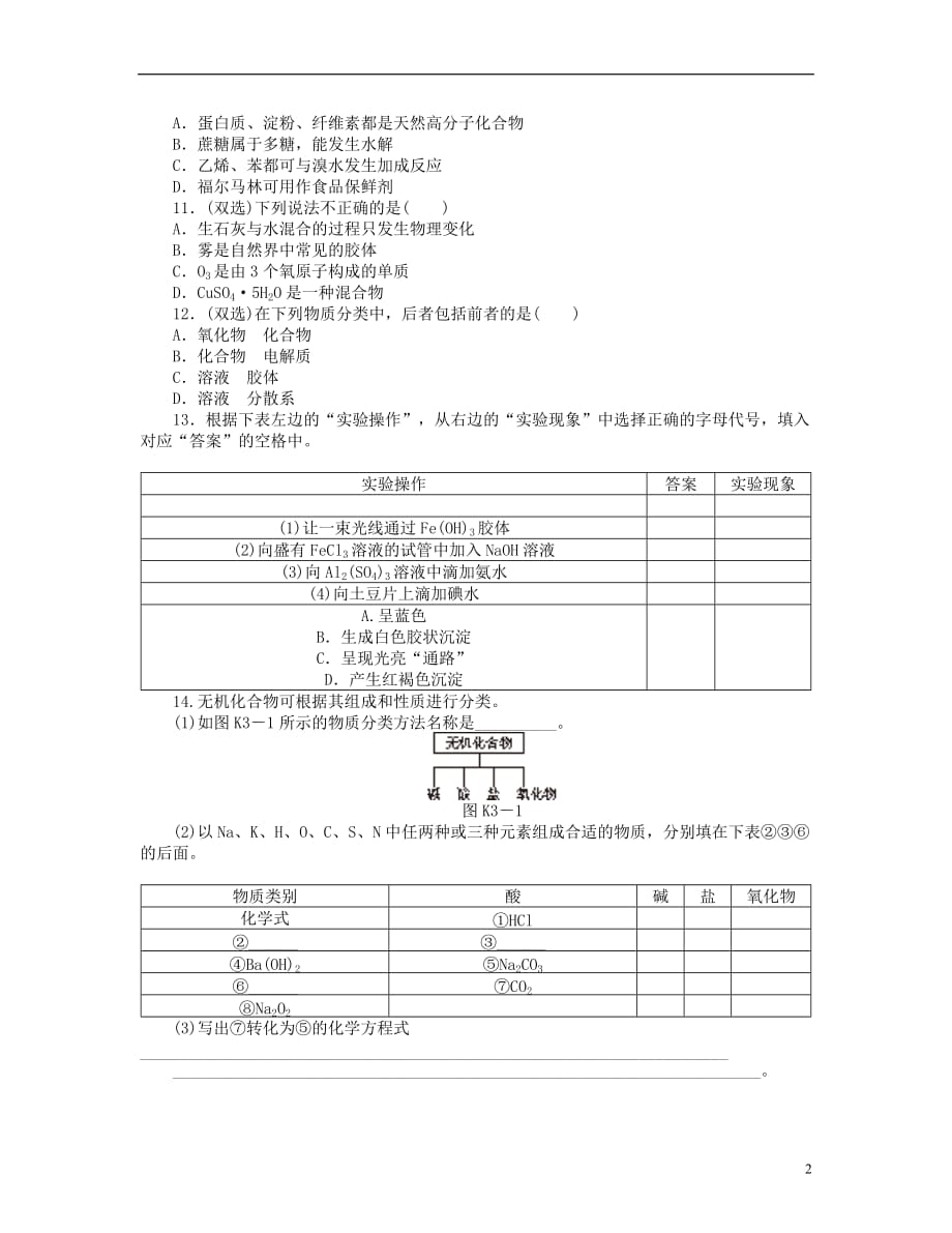 （广东版）高三化学一轮复习 专讲专练 第3讲 物质的组成与分类（含详解）_第2页