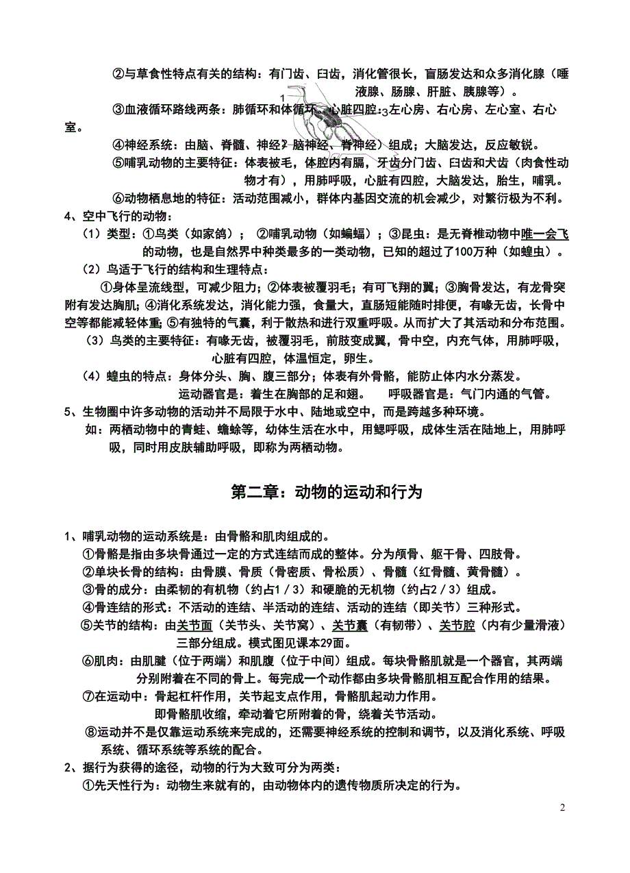 人教版八年级生物上册总复习提纲-（最终版）_第2页