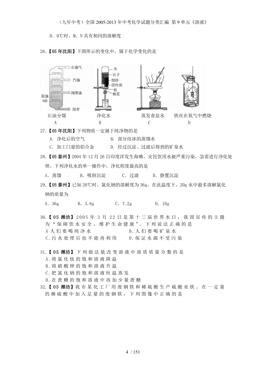 （九年中考）全国中考化学试题分类汇编 第9单元《溶液》_第4页