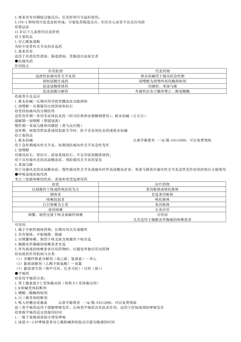 执业药师 西药二知识点总结 背过就考过_第2页