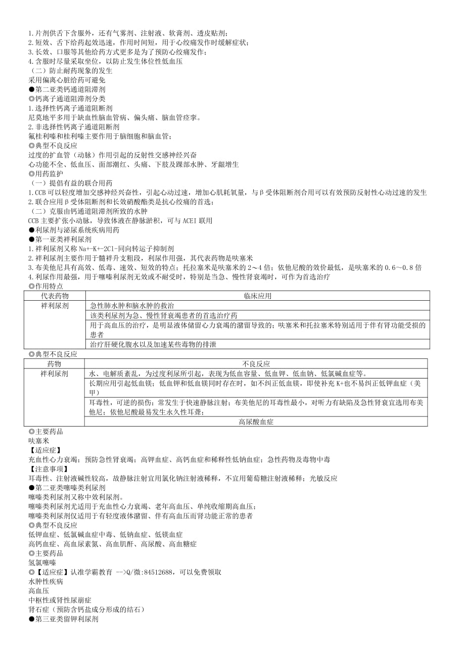 执业药师 西药二知识点总结 背过就考过_第4页