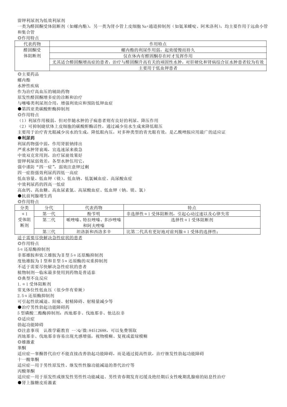 执业药师 西药二知识点总结 背过就考过_第5页