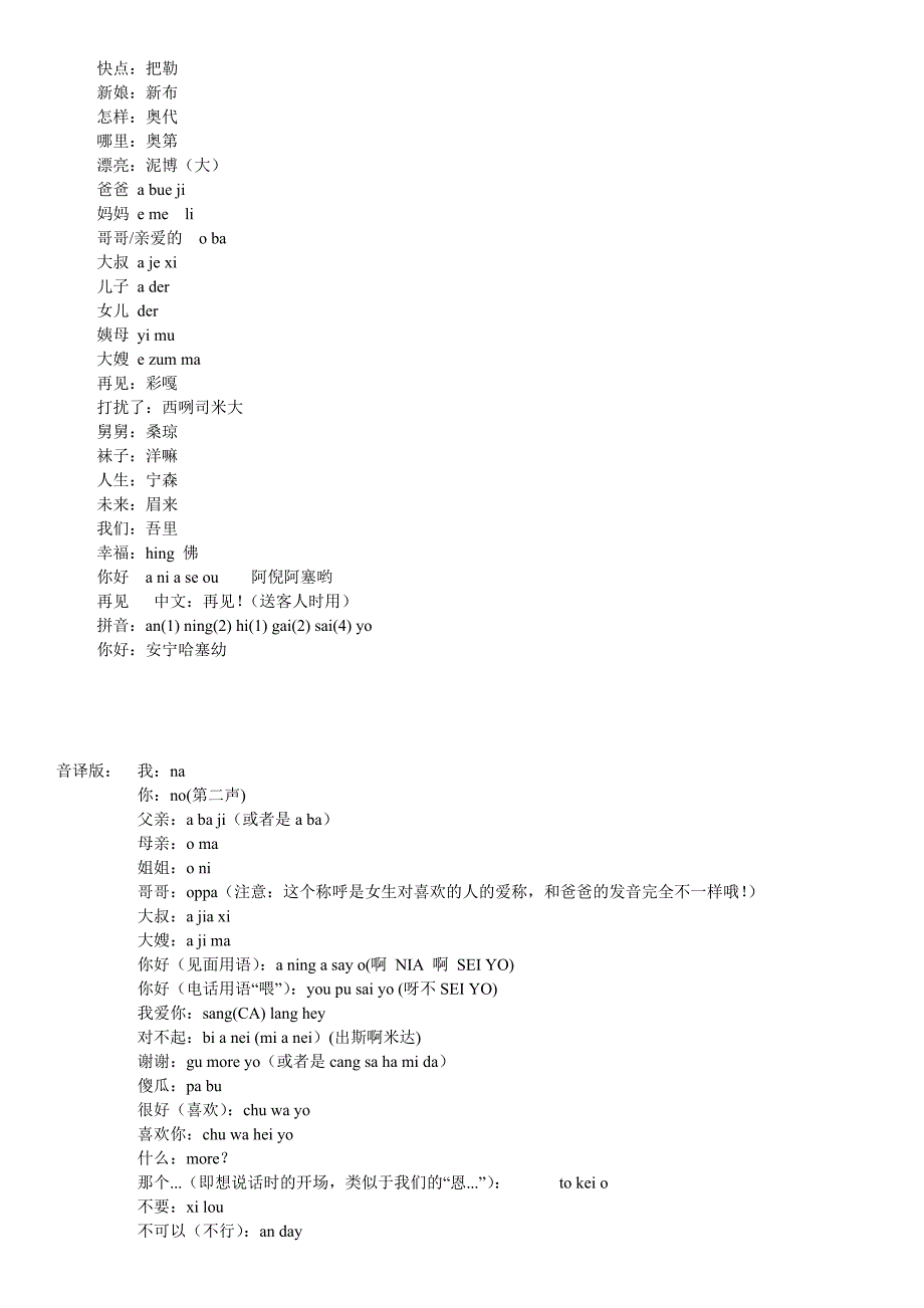 韩语日常用语中文谐音版-常用韩语中文谐音-_第3页