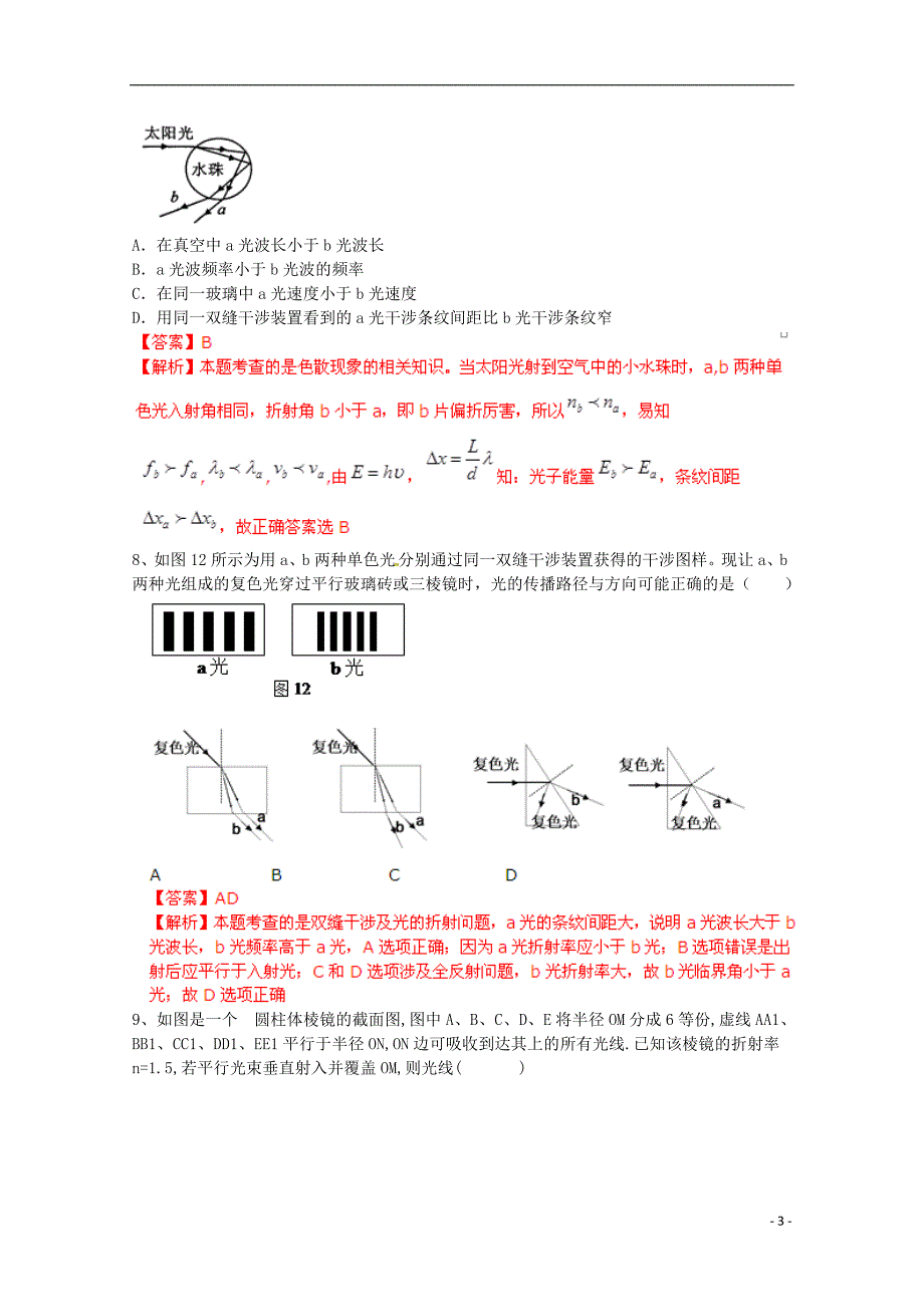 【备考宝典】高考物理 知识点强化 专题十三 光_第3页