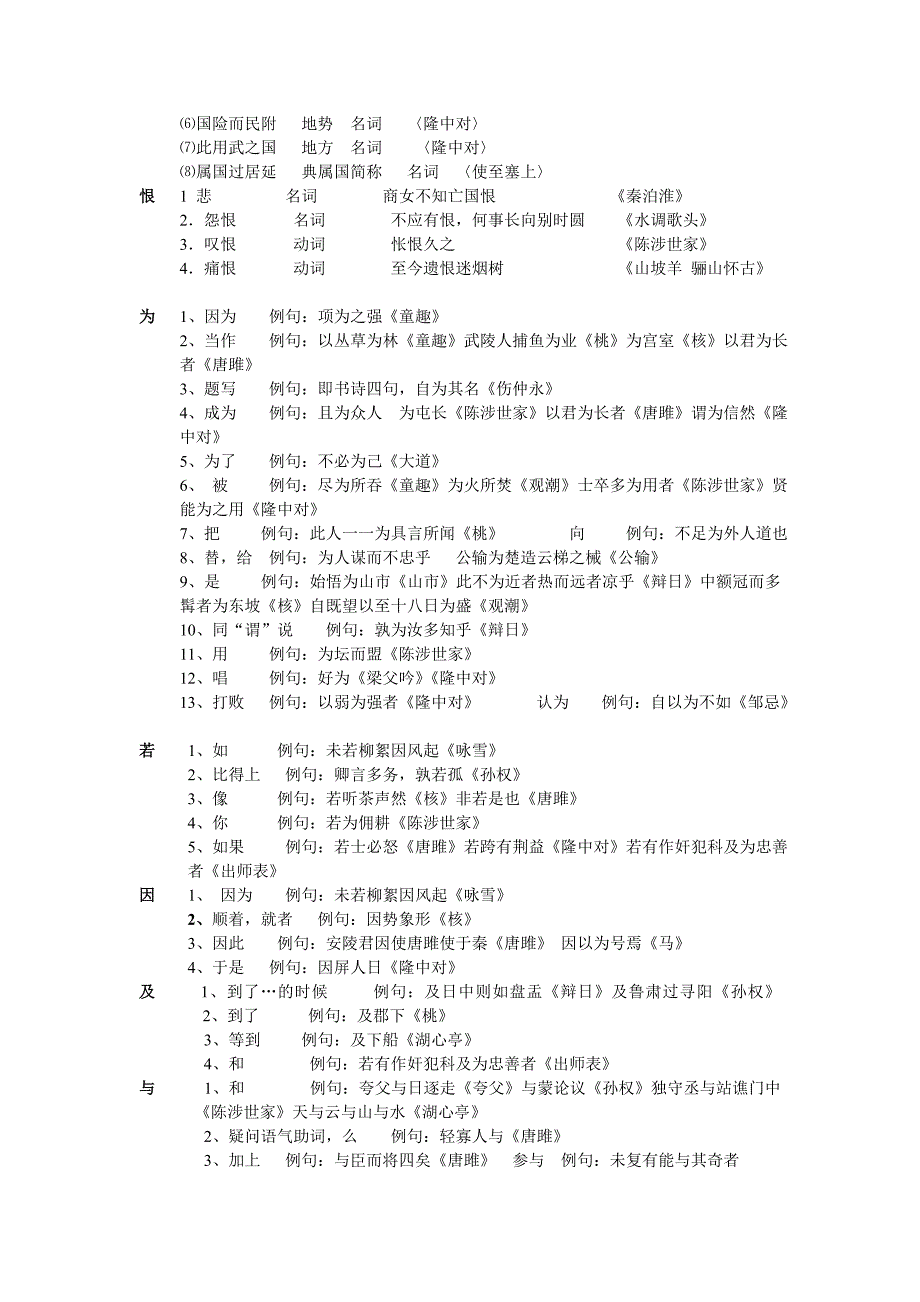 （实用）初中文言文一词多义归纳整理资料_第2页