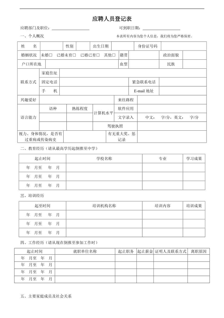 应聘人员登记表模版-_第1页