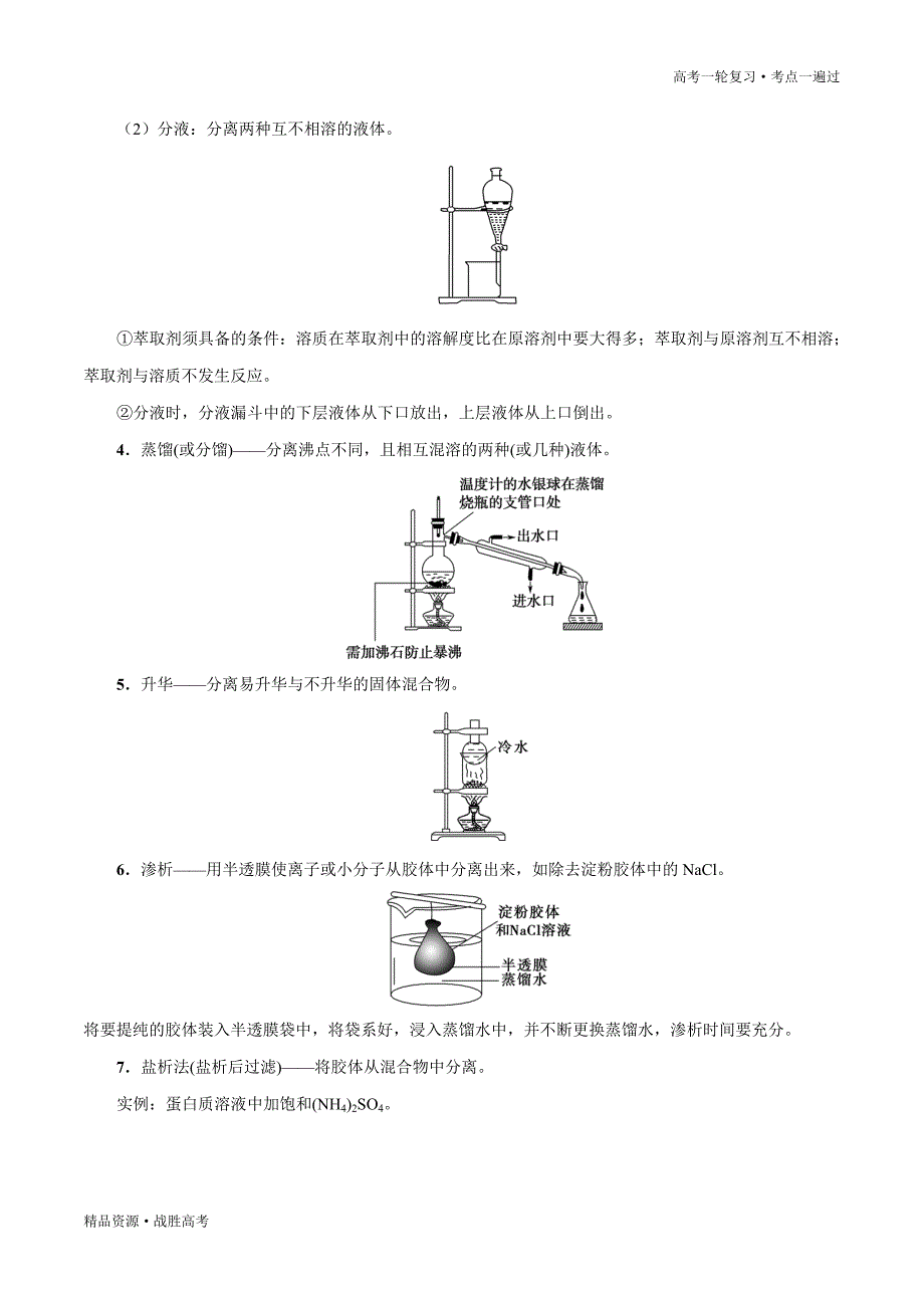 2.021年高考化学一轮复习一遍过：考点04 物质的分离和提纯（教师版）_第3页