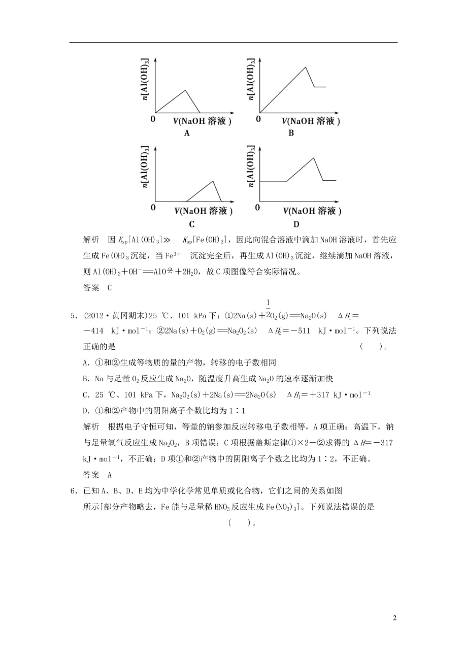 （安徽专用）高考化学二轮复习 1-10模拟演练 新人教版_第2页