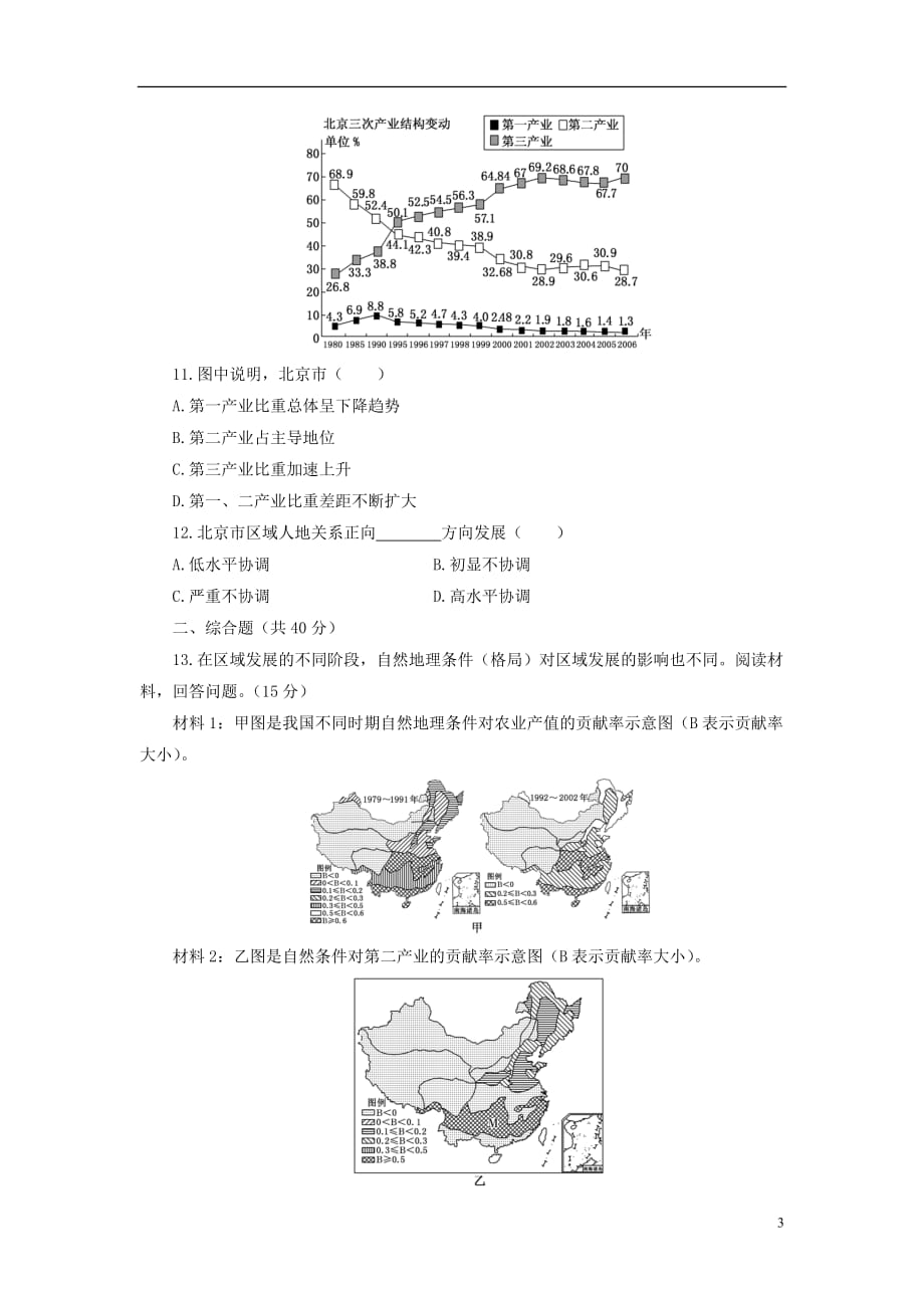 【三维设计】高考地理一轮复习 第三部分 第九单元 第三讲 区域发展阶段与人类活动教师配选作业（含解析） 鲁教版_第3页