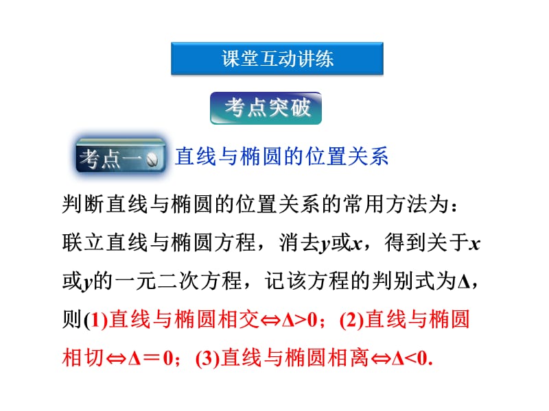 直线和椭圆位置关系ppt课件_第3页