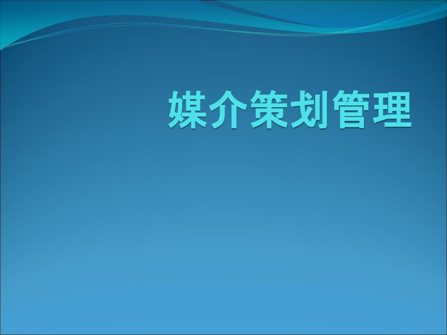 媒介策划管理精编版_第1页