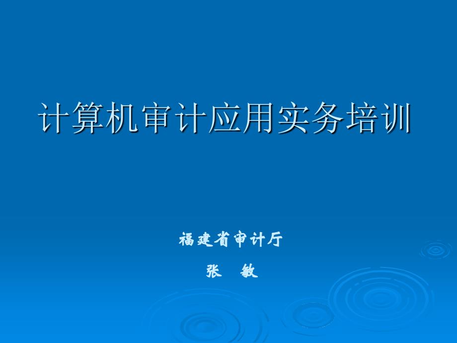 计算机审计应用实务培训课件_第1页