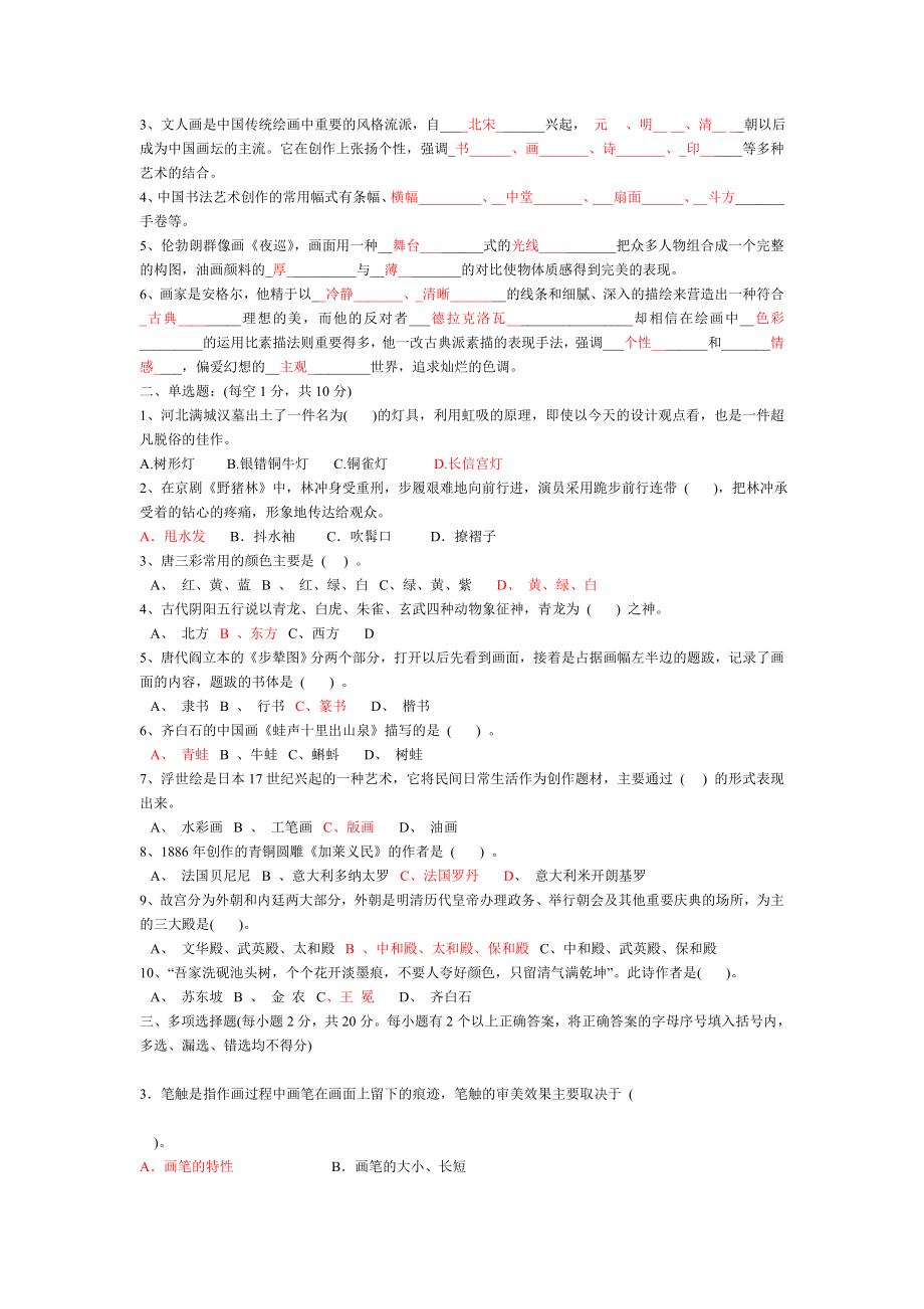 （实用）中小学美术教师招聘考题及考试资料-141页_第1页