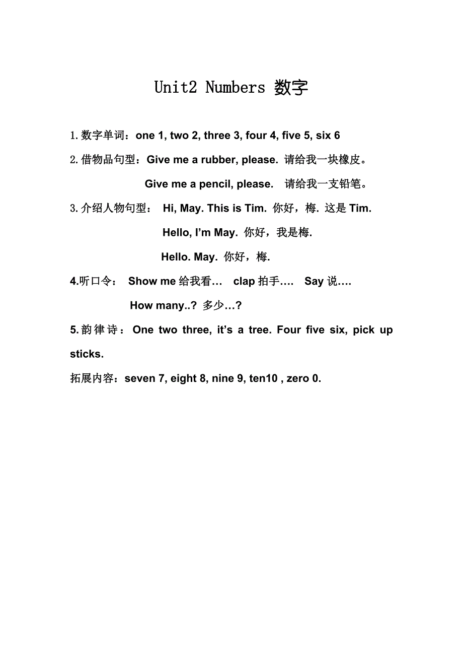 上海版牛津小学英语一年级1a知识归类_第2页