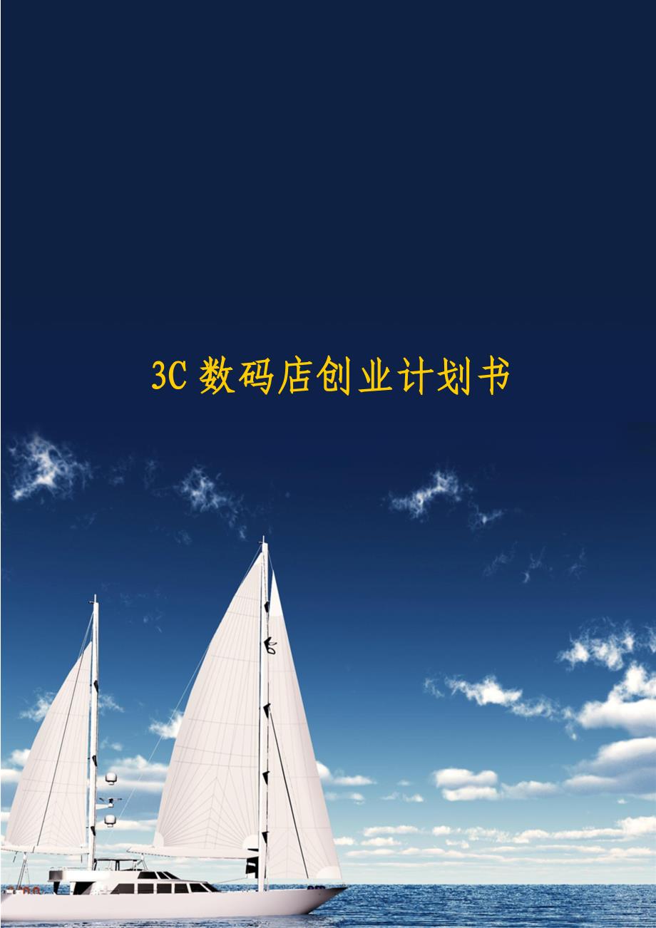 3C数码店创业计划书._第1页