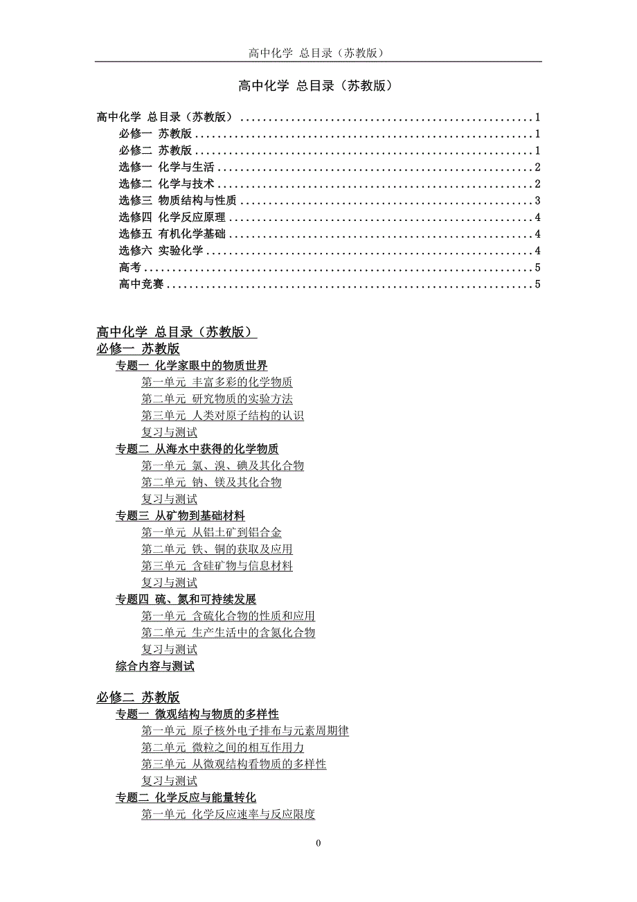 高中化学总目录(苏教版) ._第1页