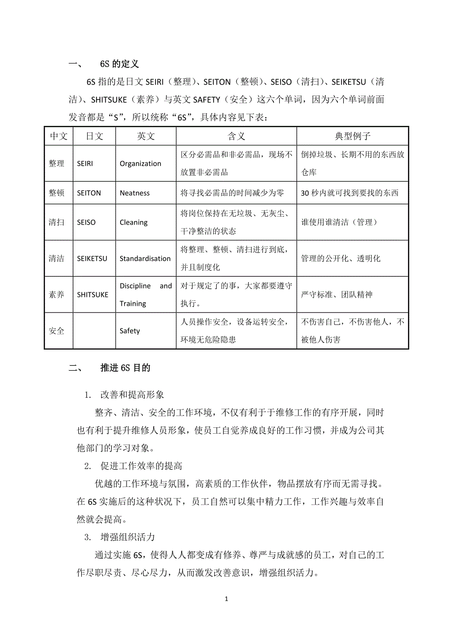 6S管理及推进方案(加强)._第1页