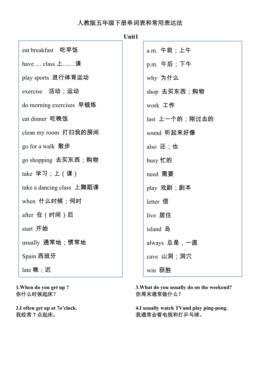 新人教版五年级英语下册单词表-（最终）_第1页