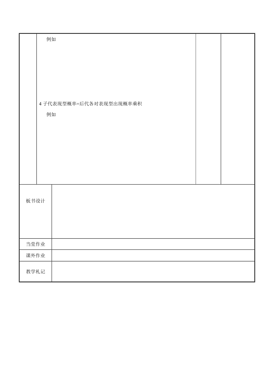 江苏省新沂市第二中学2015-2016学年高中生物苏教版必修二教案3.2基因的自由组合定律 应用.doc-_第3页