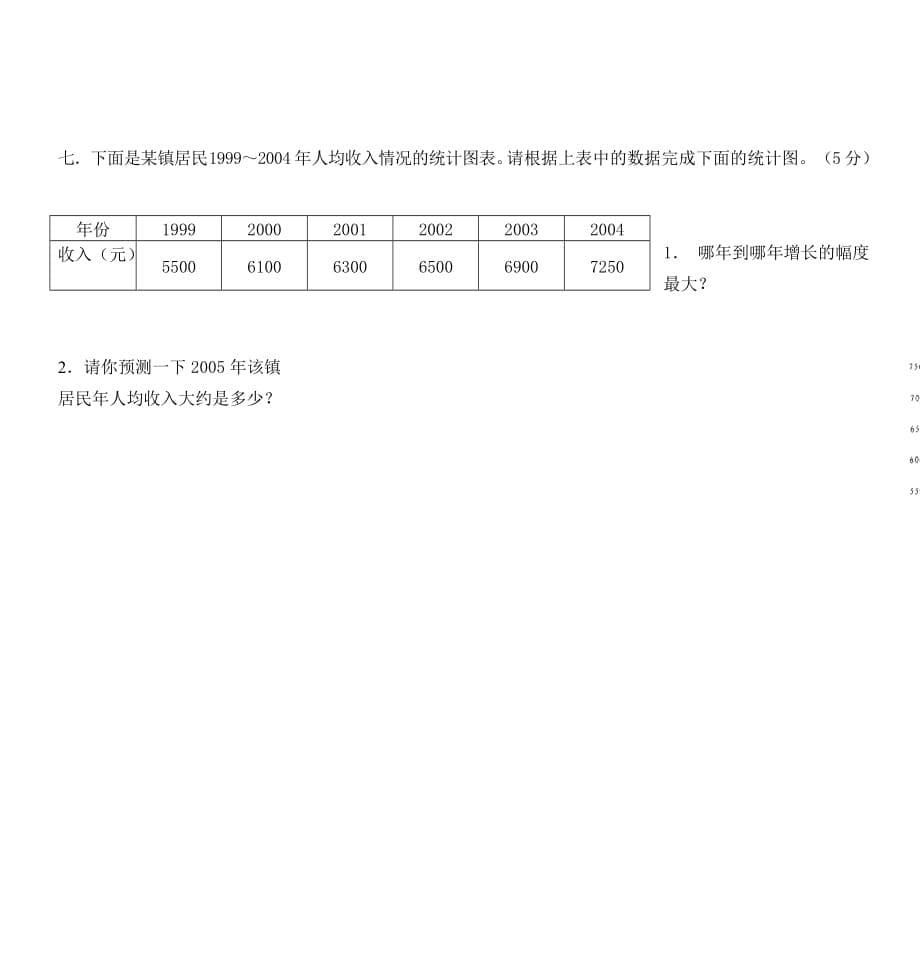 2012-2013学年第二学期四年级数学期末练习卷(3)-_第5页