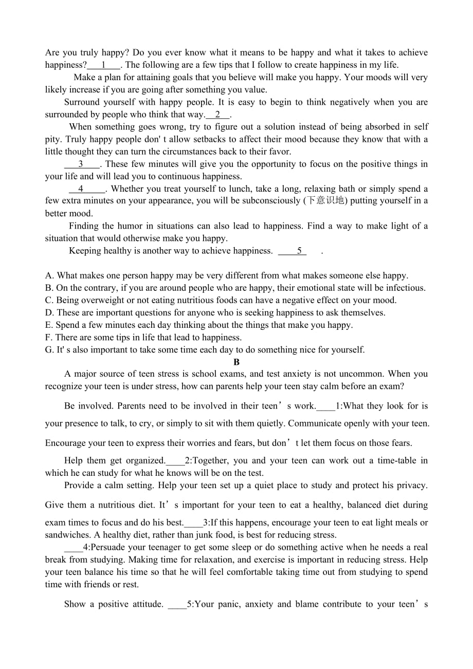 高考英语阅读7选5的解题技巧-_第2页
