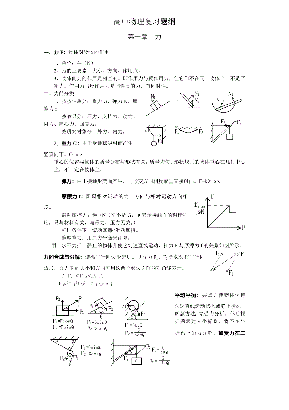 高中物理总复习提纲知识点汇总(超全)._第1页