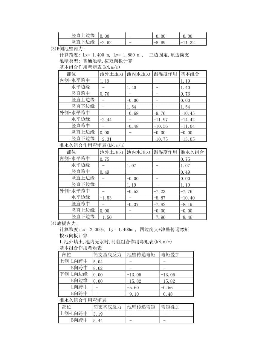 矩形水池设计计算书_第5页