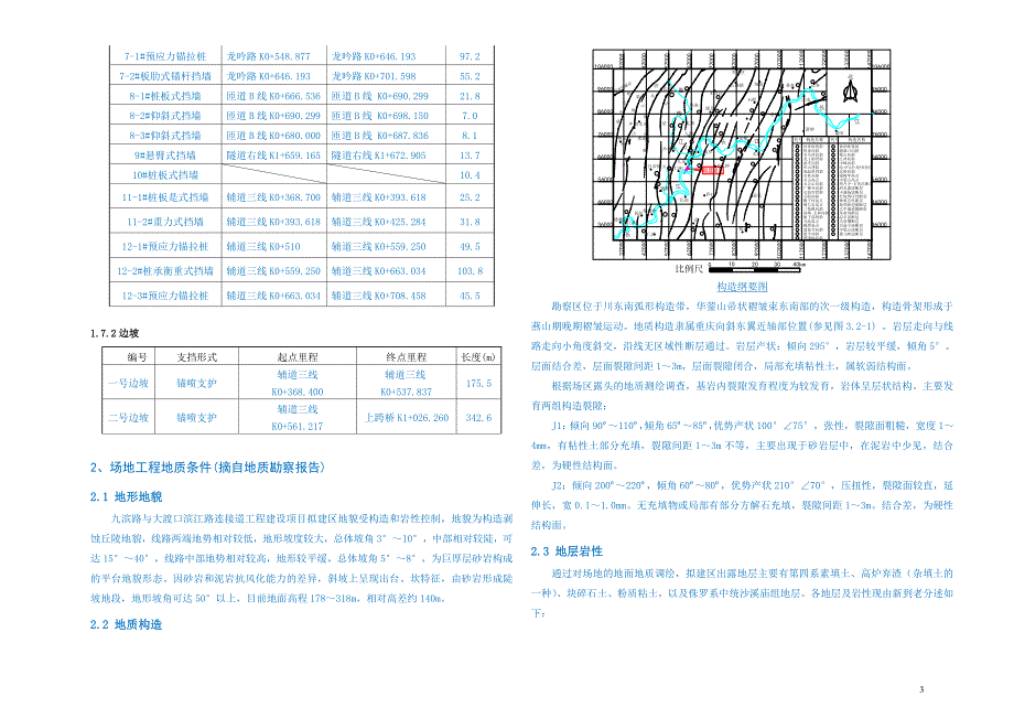 九滨路与大渡口滨江路连接道工程 边坡支挡工程施工图设计说明_第3页